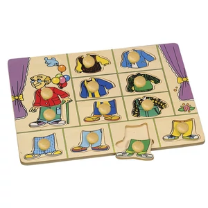 10 db-os Fa puzzle - öltöztető fiú kirakó