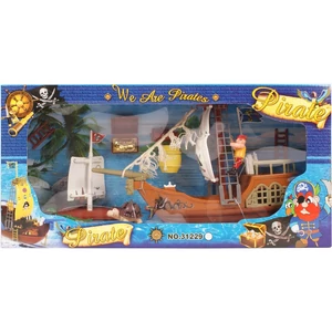 Műanyag kalózhajó figurákkal - 27 cm -1109Z265-