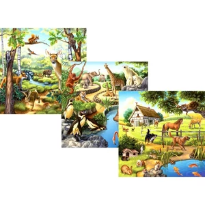 Puzzle 3x49 db - Állatok