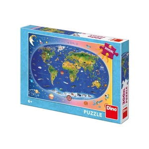 Állatos világtérkép puzzle