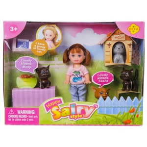 Sairy baba cicákkal (10 cm szőke babával)