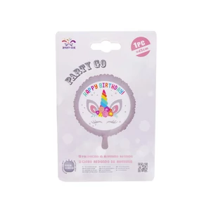 Héliumos fólia lufi 45 cm Happy Birthday unikornis