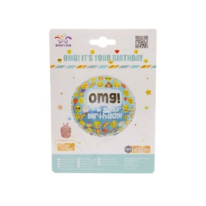Héliumos fólia lufi 45 cm Happy Birthday emoji