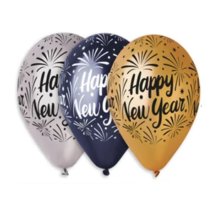 Happy New Year lufi 3 szín 10db /cs, 33cm