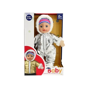 Beszélő baba kabátban, 30 cm