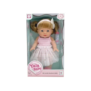 Lány baba cumisüveggel 30cm