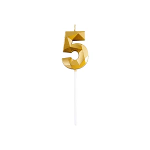 5-ös elegáns számgyertya - ARANY