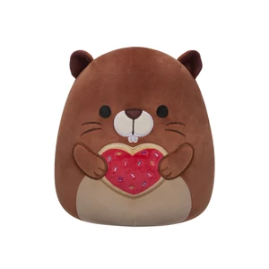 Squishmallows 20 cm - Chip a barna hód szívet tartva