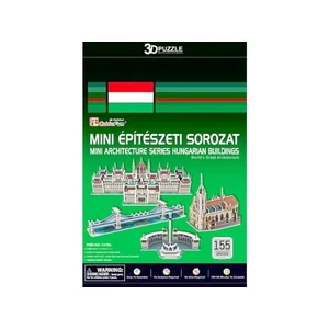 Magyarországi épületek 155 darabor mini 3D puzzle - többféle