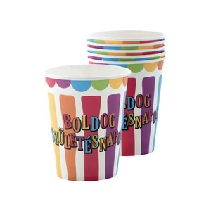 Csíkos-pöttyös Boldog Születésnapot pohár 250 ml