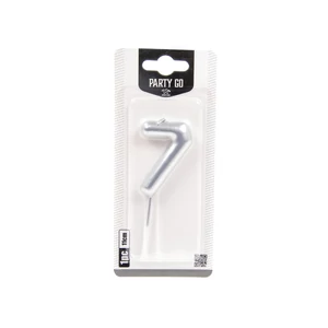 7-s szám gyertya EZÜST 6 cm
