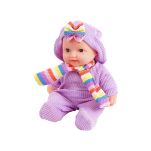 Játékbaba ruhában sállal - 24 cm, többféle