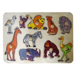 10 db-os Fa puzzle - Afrikai állatok