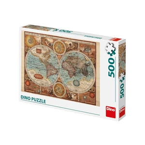 Puzzle 500 db - Világtérkép 1626-ból 502306