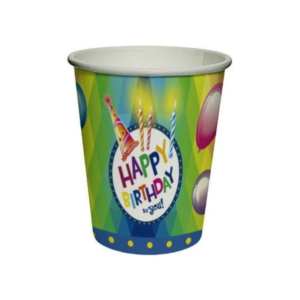 Papír pohár Happy birthday, 25 cl, 8 db/csomag