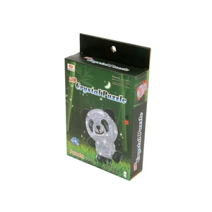 3D világító kristály puzzle - panda  - 53 db-os