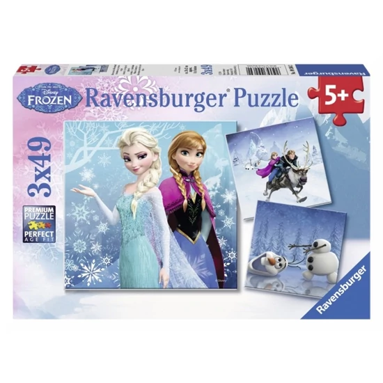 Puzzle 3x49 db - Jégvarázs jeges kaland 09263