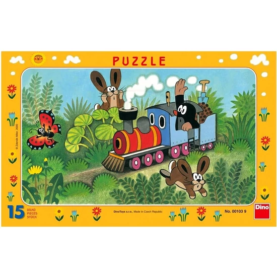 Puzzle 15 db Kisvakond és a mozdony -001039-