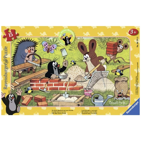 Puzzle 15 db - Kisvakond építkezik -06151-