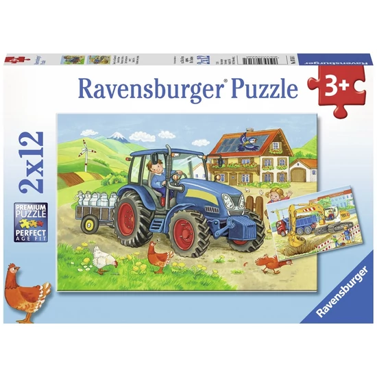 Puzzle 2x12 db - Dolgos mindennapok