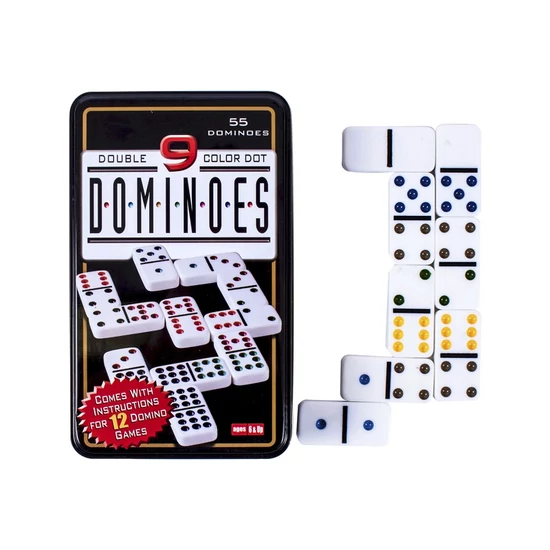 Dominó 55 darabos készlet fémdobozban -5210T9-