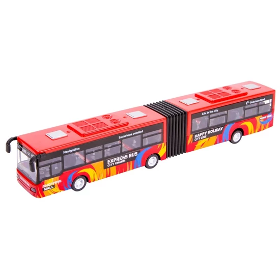 Fém busz világítós zenélő -28cm