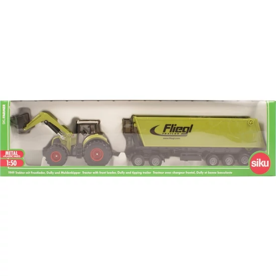SIKU - Traktor emelővel és trélerrel