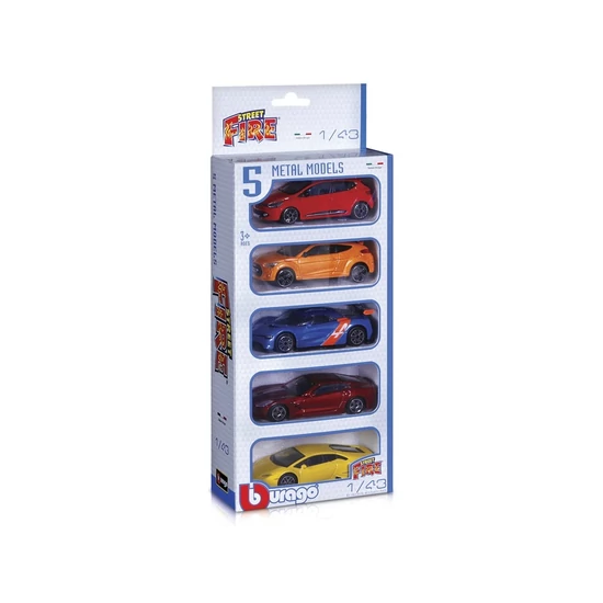 Bburago Street Fire kisautó 5 db-os csomag 1:43 -18-30005-