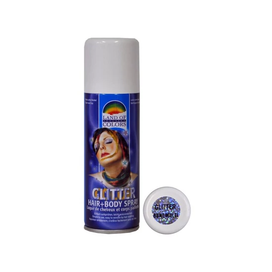 Csillogó haj- és testspray - kék