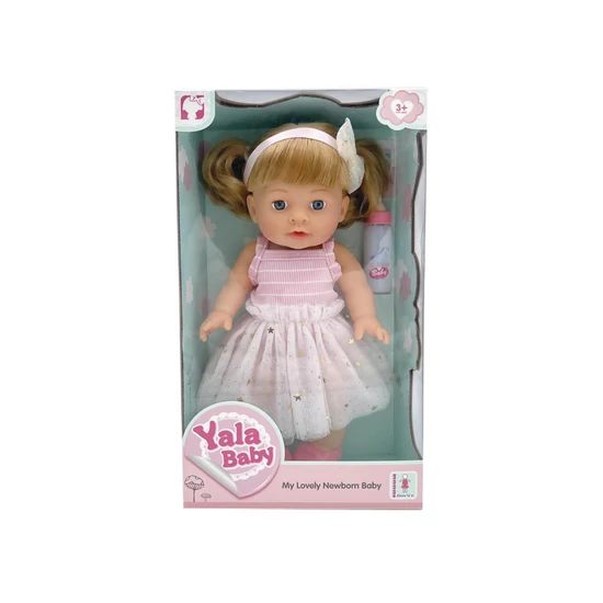 Lány baba cumisüveggel 30cm