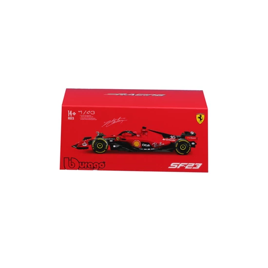 Bburago 1 /43 F1 versenyautó - Ferrari SF-23 (With helmet) (#16 Leclerc)