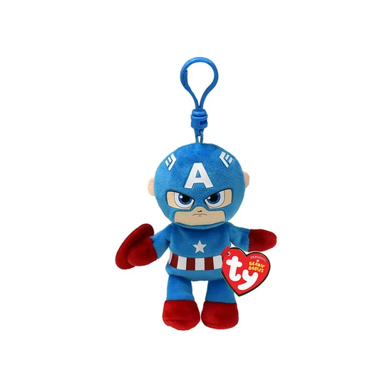 Beanie Babies clip plüss CAPTAIN AMERICA, 8,5 cm