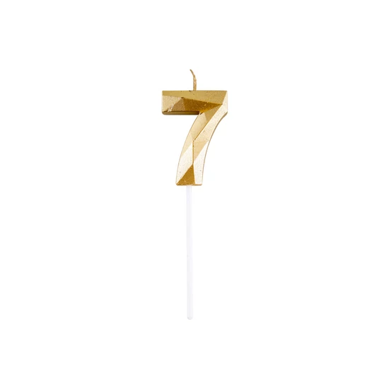 7-es elegáns számgyertya - ARANY