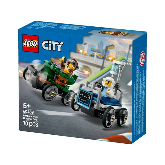 LEGO City Great Vehicles 60459 Repülő vs. kórházi ágy, versenyautós csomag