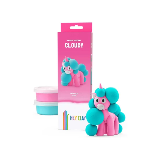 Hey Clay Figura Unikornis Pink Cloudy