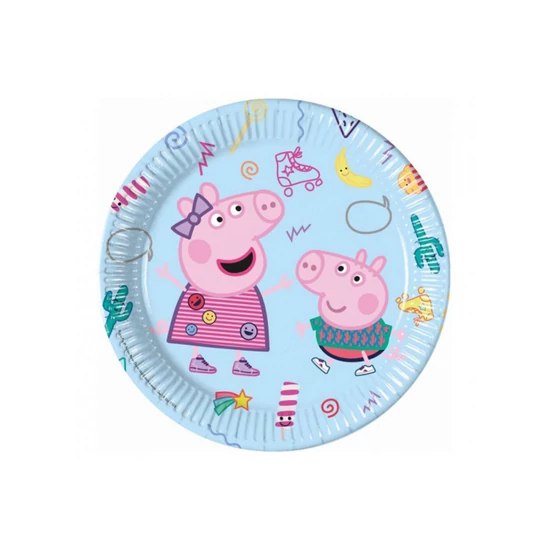 Peppa malac papírtányér - 23 cm, 8 db / csomag