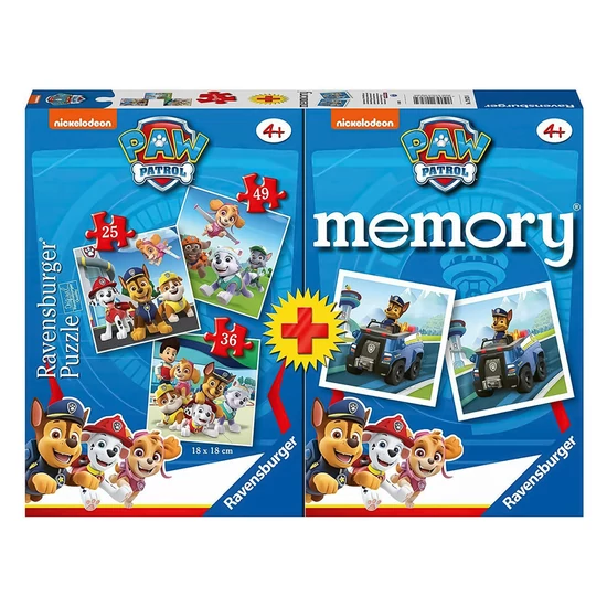 Ravensburger Puzzle 3IN1 + memóriajáték - Mancs Őrjárat