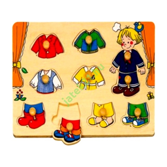 10 db-os Fa puzzle - öltöztető fiú kirakó