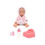 Kép 2/4 - Baba, 30 cm fürdethető, fürdőköpenyben, bilivel, cumisüveggel